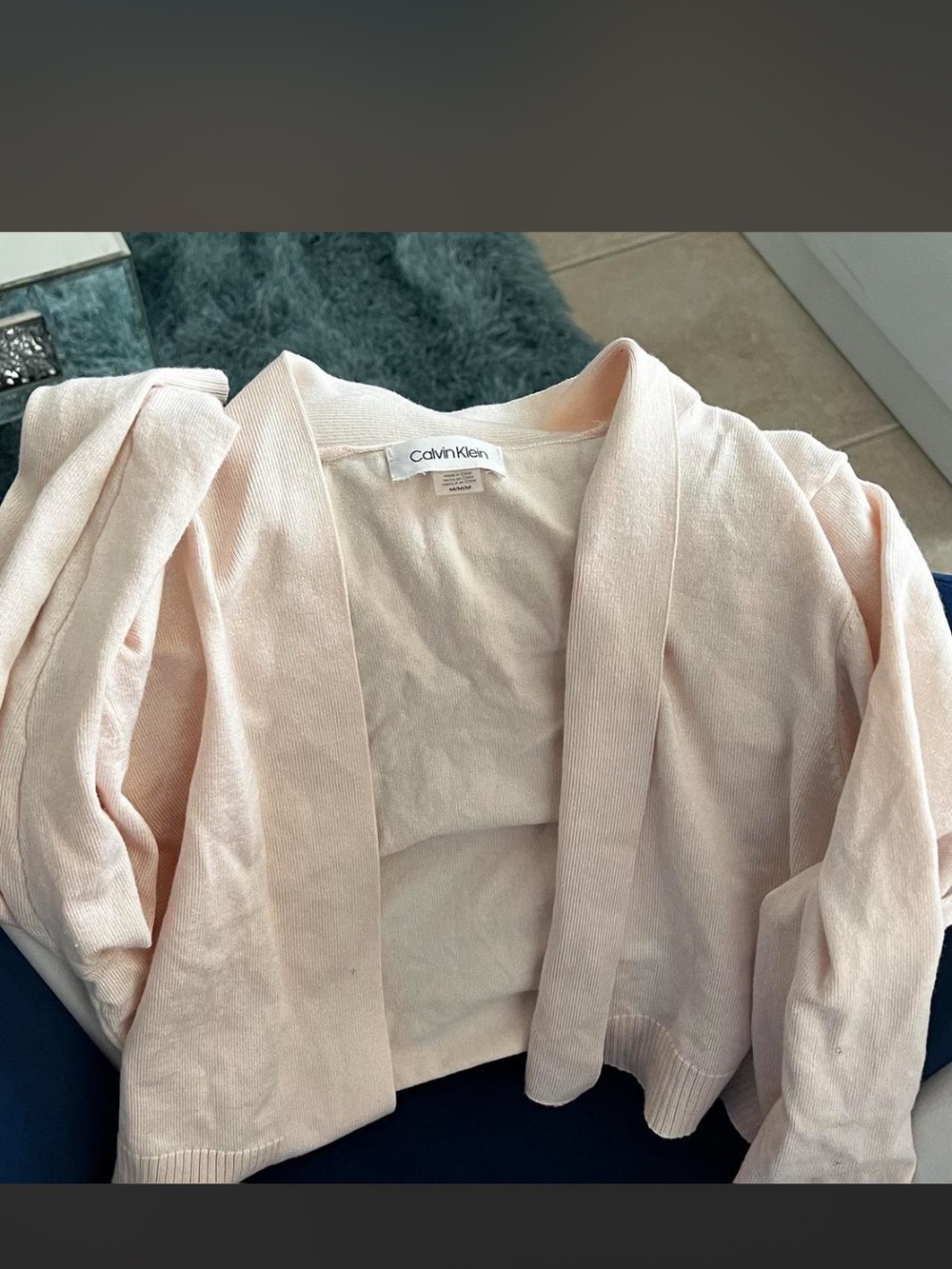 Calvin Klein Women's Pale Pink Open-Front Cardigan Blazer